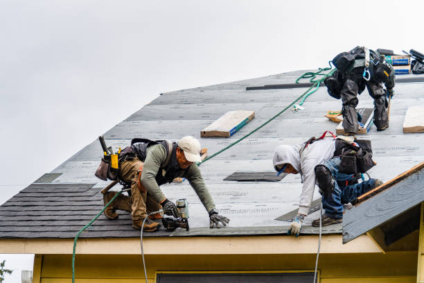 Professional Storm Damage Roof Repair technician working in Mecca, IN